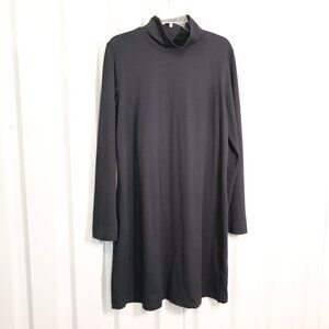 Title Nine Womens Getaway Dress Black Size XL Long Sleeve Mock neck Stretch EUC